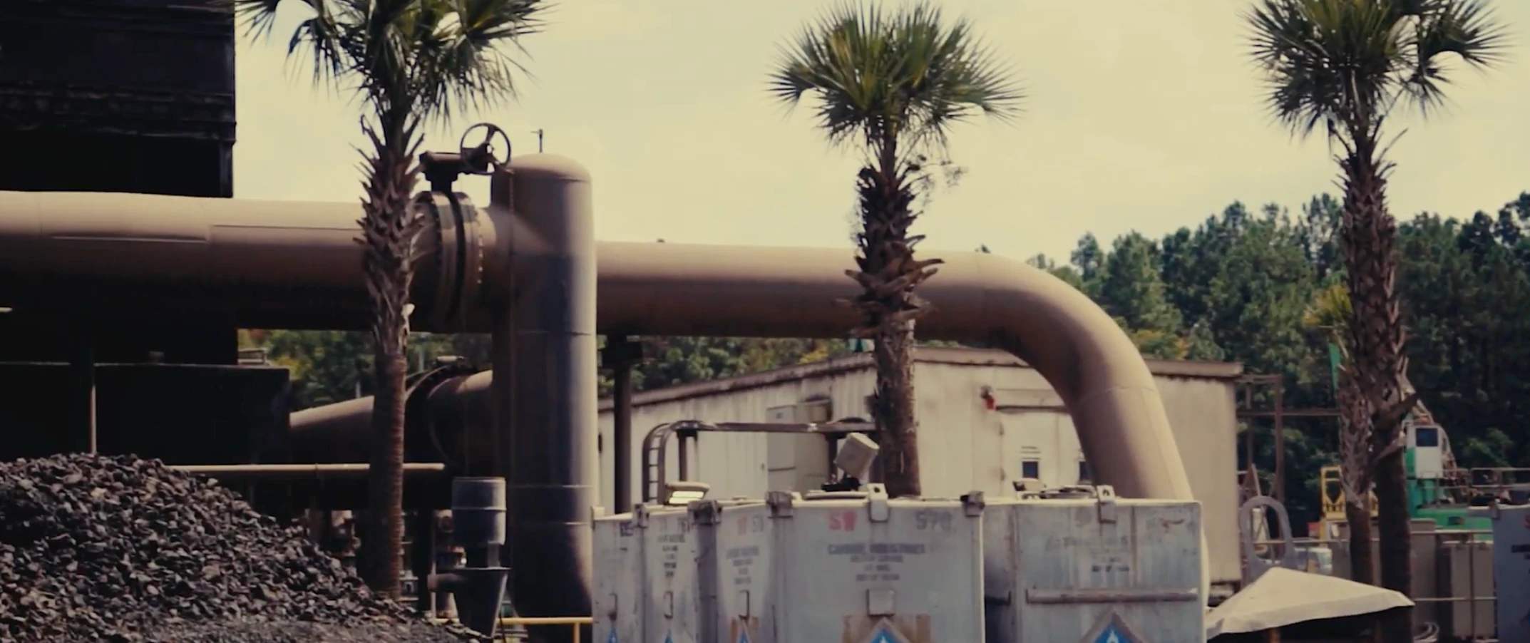 Industrial piping and control systems at a steel plant